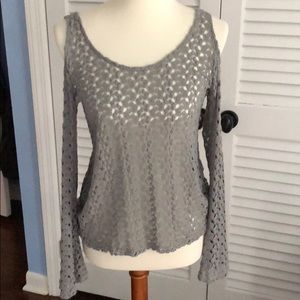 Knit cold shoulder top